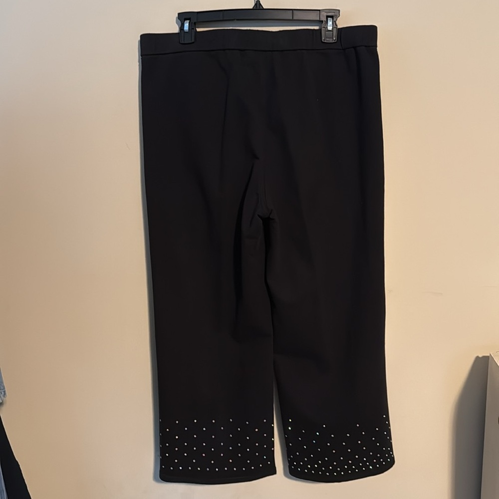 Quacker Factory DreamJeannes Sparkle & Shine Pull-On Gaucho black size L NWOT - Picture 9 of 17